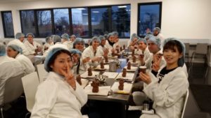 Students in Butlers chocolate factory