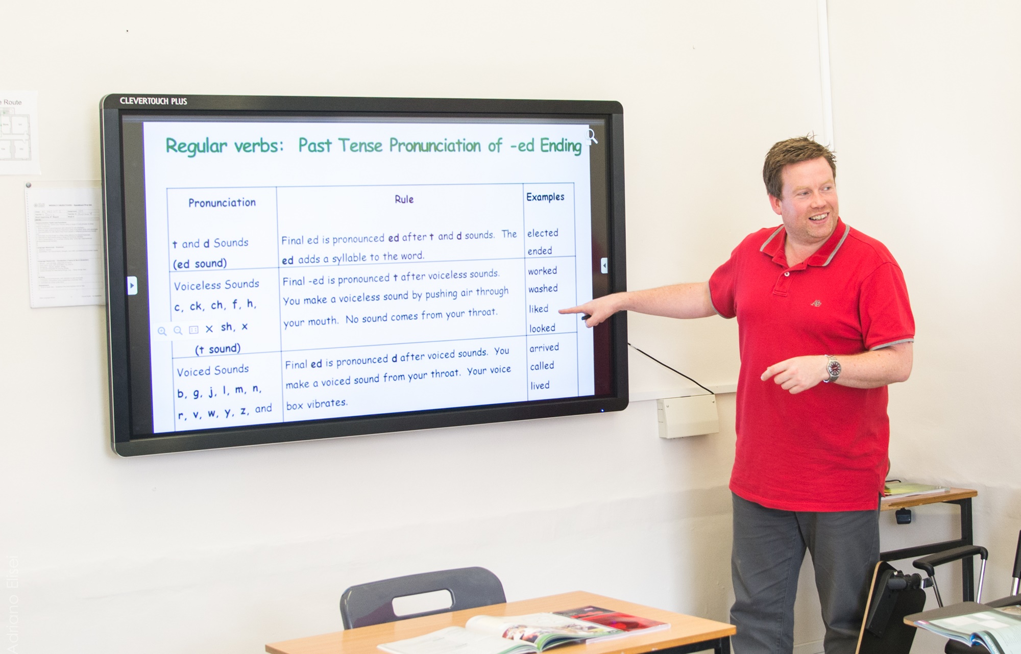 Atlas teacher teaching a class using an interactive whiteboard
