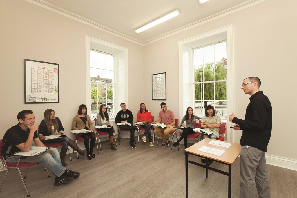 Students attending a General English class