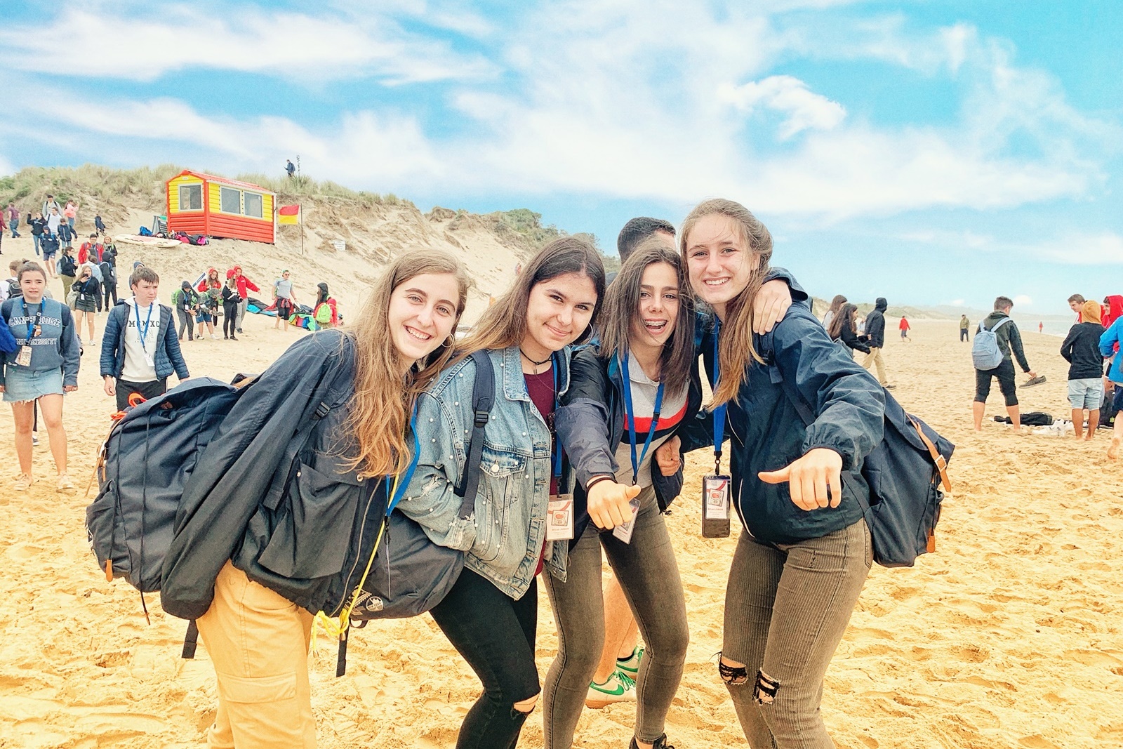 Atlas Junior young learner students having fun during a trip to the beach in Dublin
