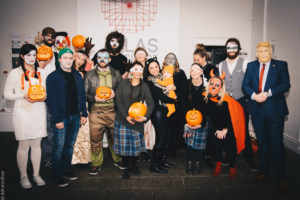 Atlas staff at our annual costume Halloween party and pumpkin carving activity in Dublin