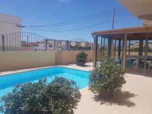 Swimming pool and terrace at Hotel Kappara , accommodation organised as part of Altas Junior Programme