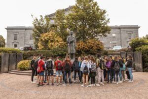 Students from Atlas Junior Clare on a tour in Ennis town during their Ennis tour.