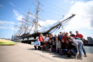 Atlas Junior Dublin students on a trip to the Jeanie Johnston ship.