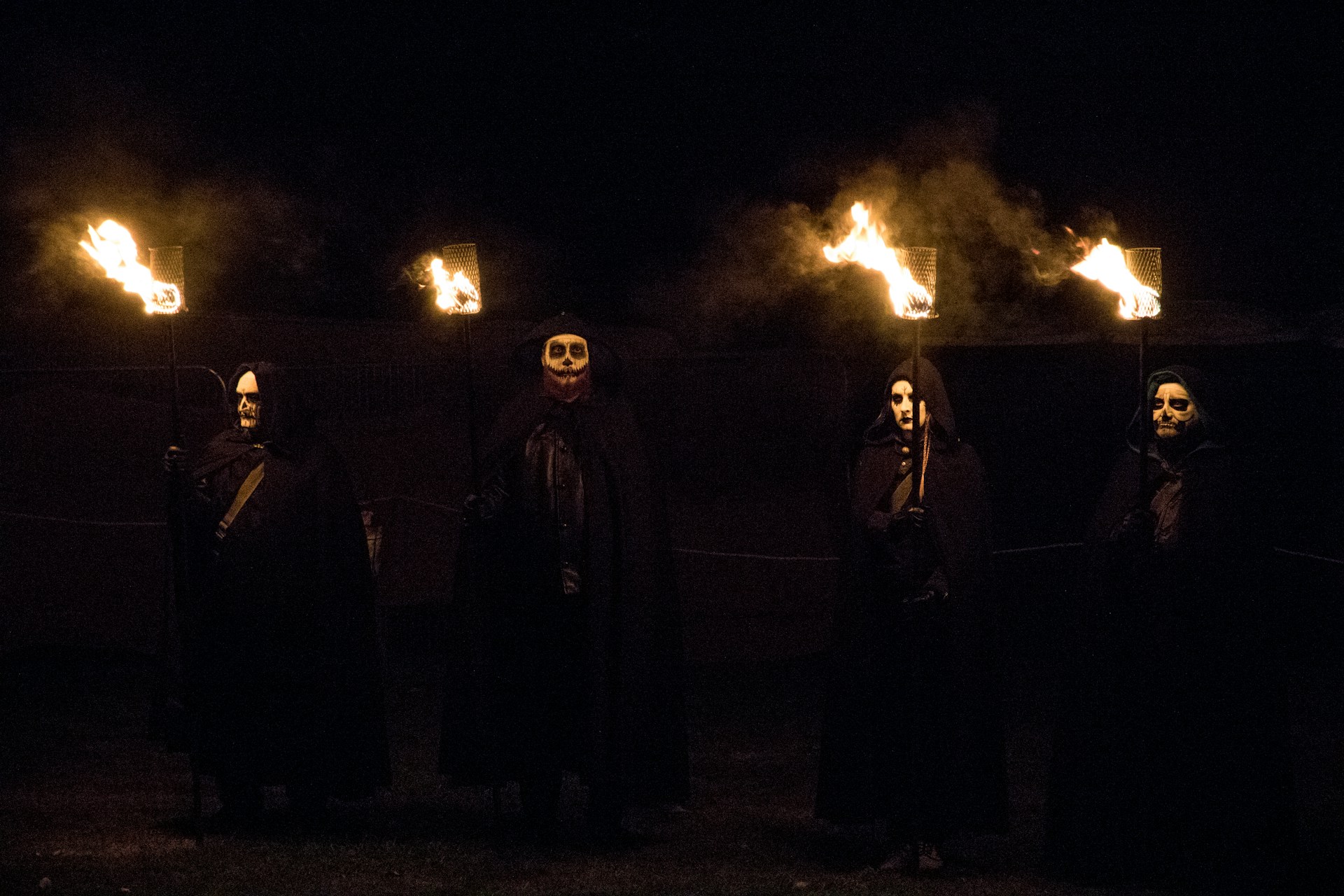 Celtic Samhain celebration in Ireland, featuring bonfires and traditional costumes representing Halloween origins.